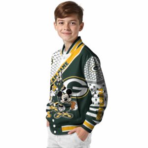 customized green bay packers mickey donald goofy green white jacket trendy jacketwow