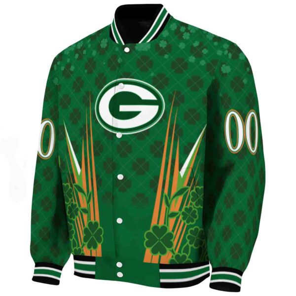 customized green bay packers shamrock pattern green jacket best selling jacketwow