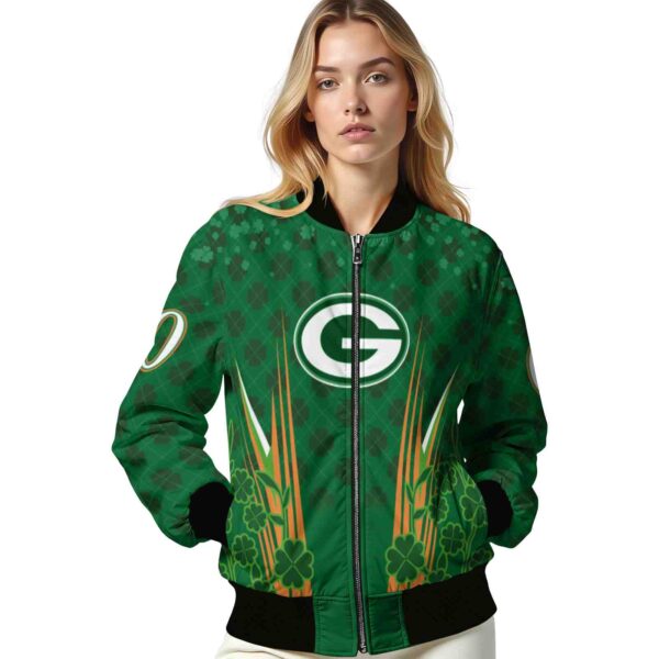 customized green bay packers shamrock pattern green jacket latest model jacketwow