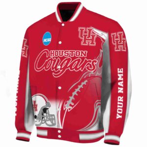 customized houston cougars flaming football red white jacket best selling jacketwow