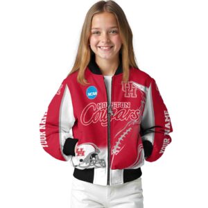 customized houston cougars flaming football red white jacket top rated jacketwow