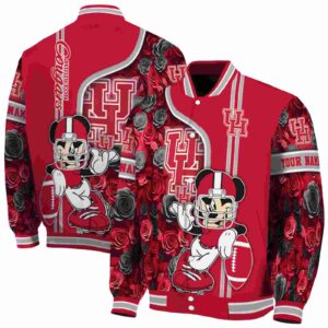 customized houston cougars rose mickey red jacket fashion forward jacketwow