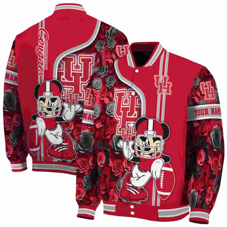 customized houston cougars rose mickey red jacket fashion forward jacketwow