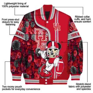 customized houston cougars rose mickey red jacket new arrival jacketwow