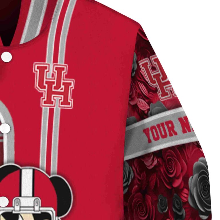 customized houston cougars rose mickey red jacket premium grade jacketwow