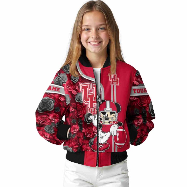 customized houston cougars rose mickey red jacket top rated jacketwow