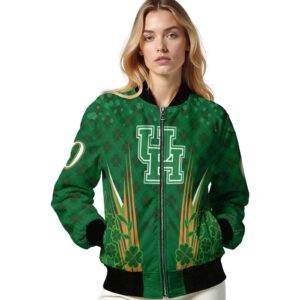 customized houston cougars shamrock pattern green jacket latest model jacketwow