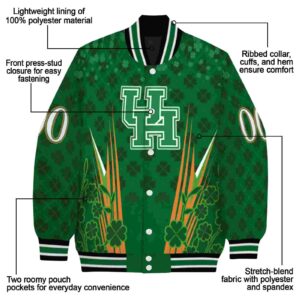 customized houston cougars shamrock pattern green jacket new arrival jacketwow
