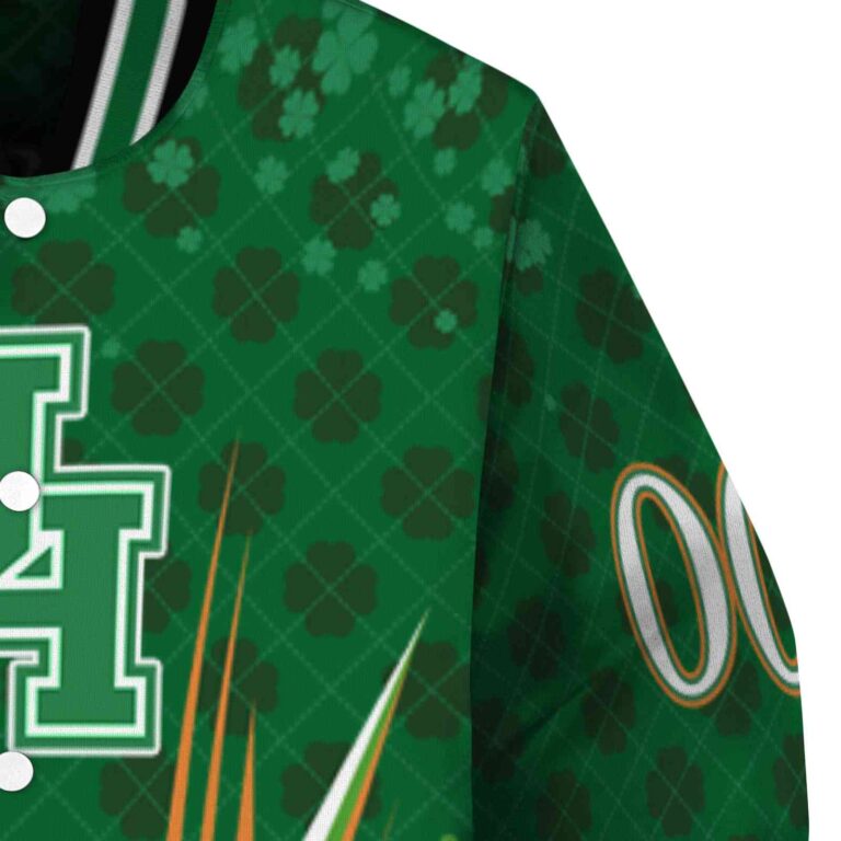 customized houston cougars shamrock pattern green jacket premium grade jacketwow