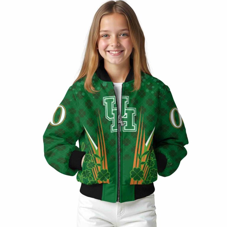 customized houston cougars shamrock pattern green jacket top rated jacketwow