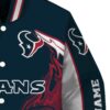 customized houston texans flaming football blue white jacket premium grade jacketwow