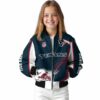customized houston texans flaming football blue white jacket top rated jacketwow