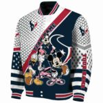 customized houston texans mickey donald goofy blue white jacket best selling jacketwow