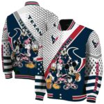 customized houston texans mickey donald goofy blue white jacket best selling jacketwow
