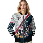 customized houston texans mickey donald goofy blue white jacket best selling jacketwow