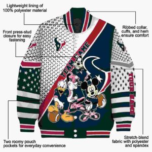 customized houston texans mickey donald goofy blue white jacket new arrival jacketwow