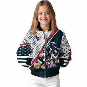 customized houston texans mickey donald goofy blue white jacket top rated jacketwow