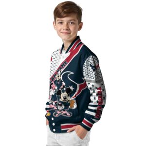 customized houston texans mickey donald goofy blue white jacket trendy jacketwow