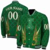 customized illinois fighting illini shamrock pattern green jacket fashion forward jacketwow