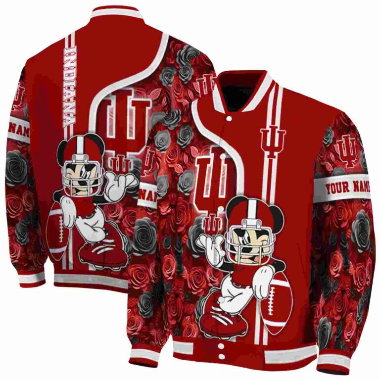 customized indiana hoosiers rose mickey red jacket fashion forward jacketwow