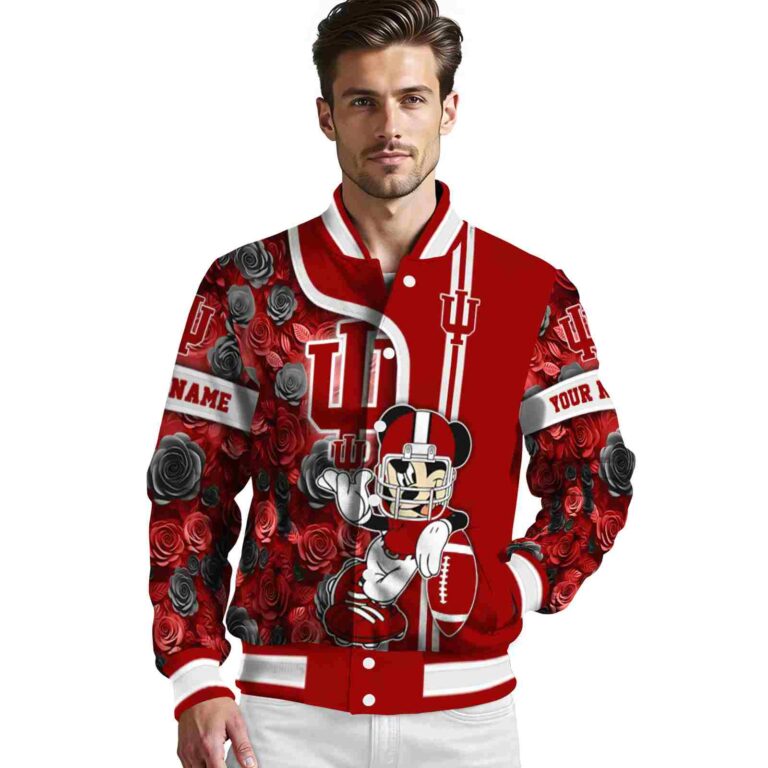 customized indiana hoosiers rose mickey red jacket high quality jacketwow