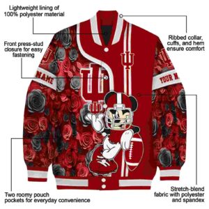 customized indiana hoosiers rose mickey red jacket new arrival jacketwow