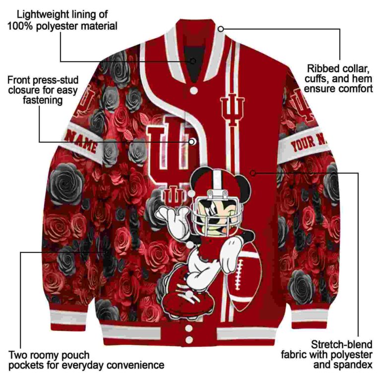 customized indiana hoosiers rose mickey red jacket new arrival jacketwow