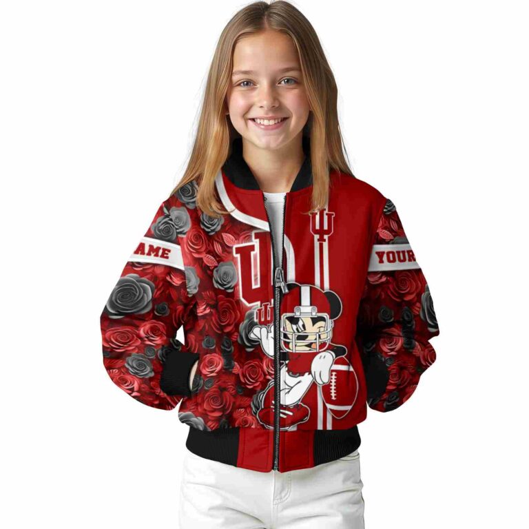 customized indiana hoosiers rose mickey red jacket top rated jacketwow