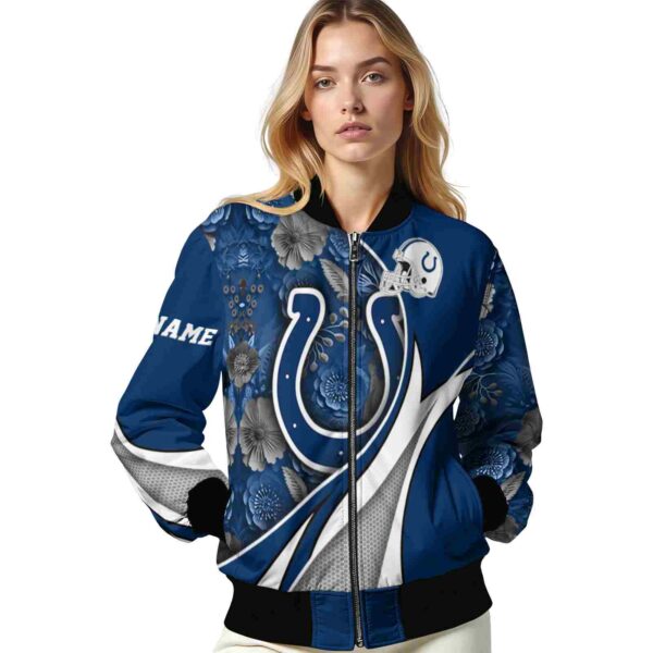 customized indianapolis colts floral print blue jacket latest model jacketwow