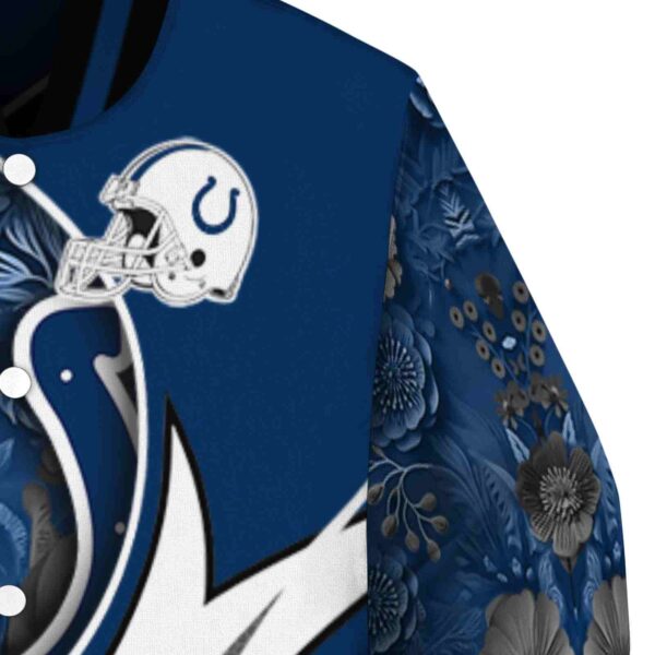 customized indianapolis colts floral print blue jacket premium grade jacketwow