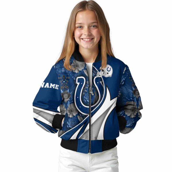 customized indianapolis colts floral print blue jacket top rated jacketwow