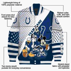 customized indianapolis colts mickey donald goofy blue white jacket new arrival jacketwow