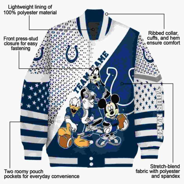 customized indianapolis colts mickey donald goofy blue white jacket new arrival jacketwow