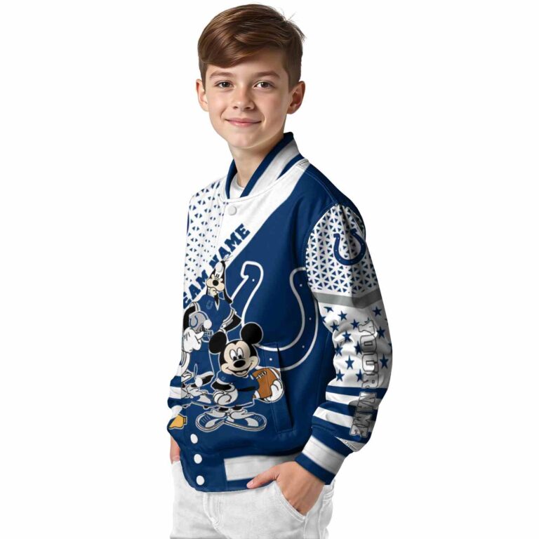 customized indianapolis colts mickey donald goofy blue white jacket trendy jacketwow