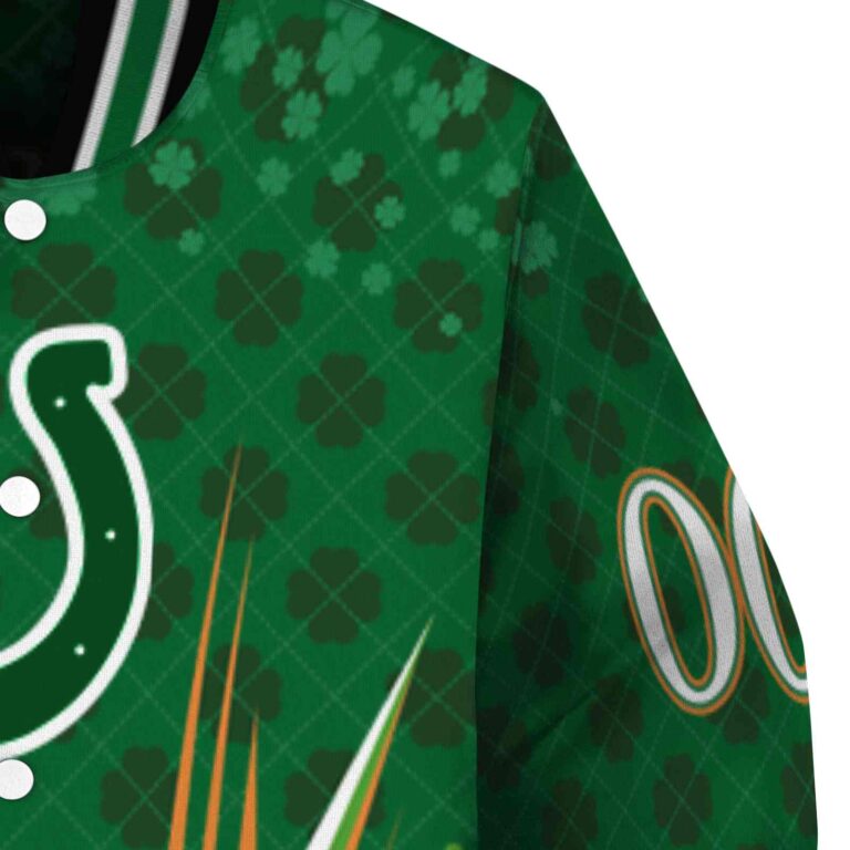 customized indianapolis colts shamrock pattern green jacket premium grade jacketwow