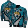 customized jacksonville jaguars floral print teal jacket fashion forward jacketwow