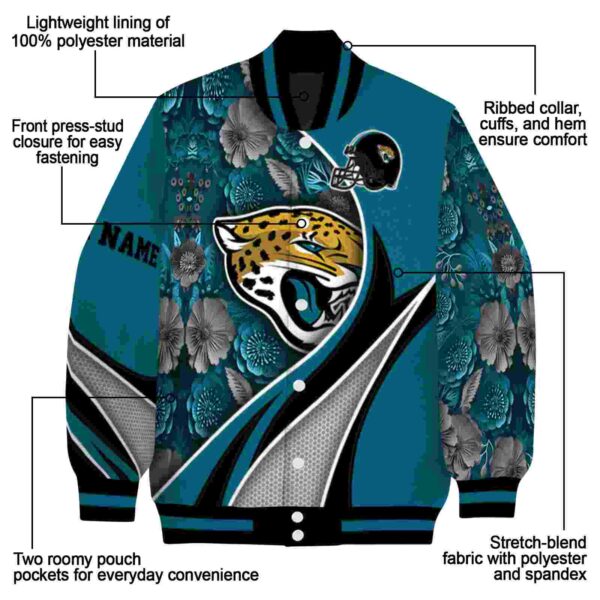 customized jacksonville jaguars floral print teal jacket new arrival jacketwow