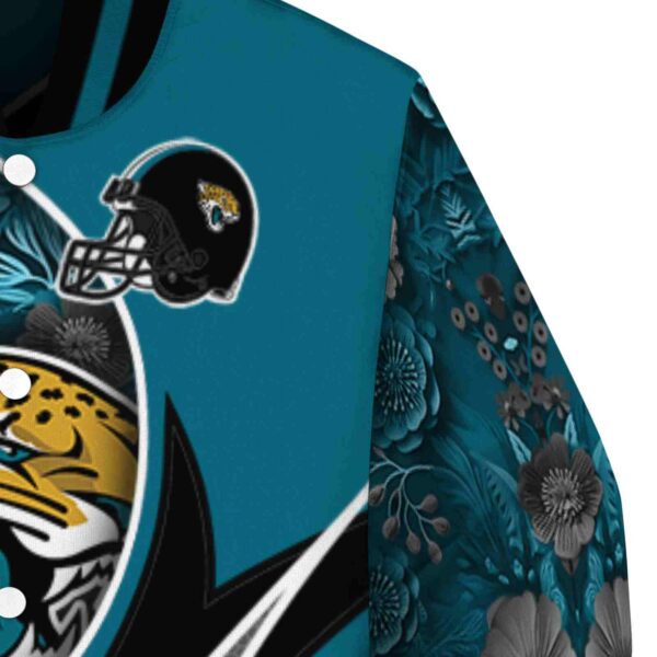 customized jacksonville jaguars floral print teal jacket premium grade jacketwow