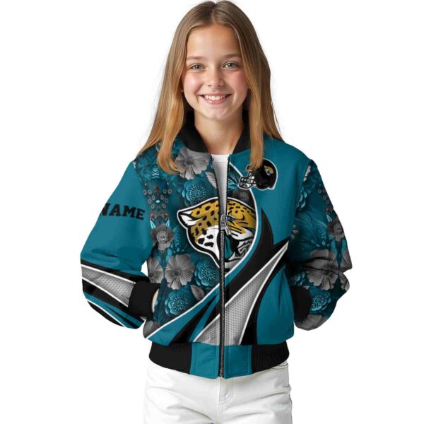 customized jacksonville jaguars floral print teal jacket top rated jacketwow