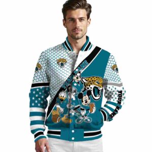 customized jacksonville jaguars mickey donald goofy teal white jacket high quality jacketwow