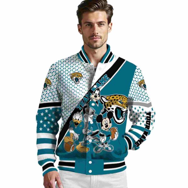 customized jacksonville jaguars mickey donald goofy teal white jacket high quality jacketwow