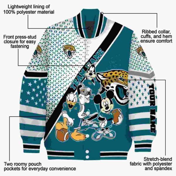 customized jacksonville jaguars mickey donald goofy teal white jacket new arrival jacketwow
