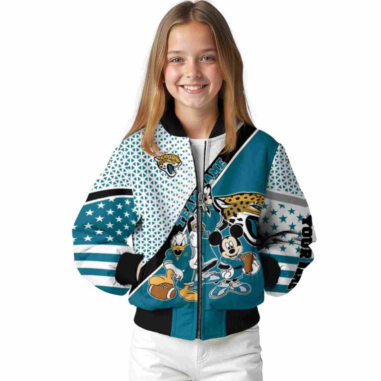 customized jacksonville jaguars mickey donald goofy teal white jacket top rated jacketwow