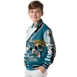 customized jacksonville jaguars mickey donald goofy teal white jacket trendy jacketwow