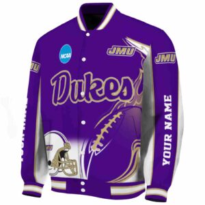 customized james madison dukes flaming football purple white jacket best selling jacketwow