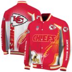 customized kansas city chiefs flaming football red white jacket best selling jacketwow