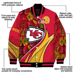 customized kansas city chiefs floral print red jacket new arrival jacketwow