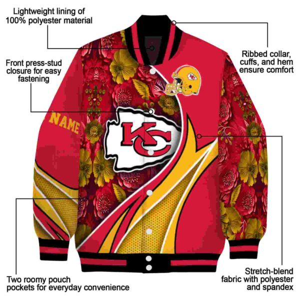 customized kansas city chiefs floral print red jacket new arrival jacketwow