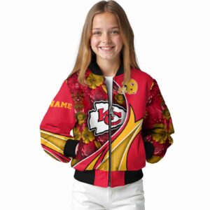 customized kansas city chiefs floral print red jacket top rated jacketwow