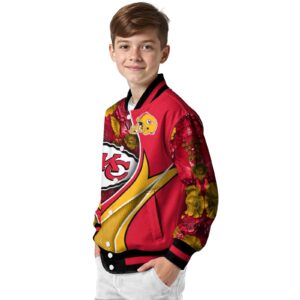 customized kansas city chiefs floral print red jacket trendy jacketwow